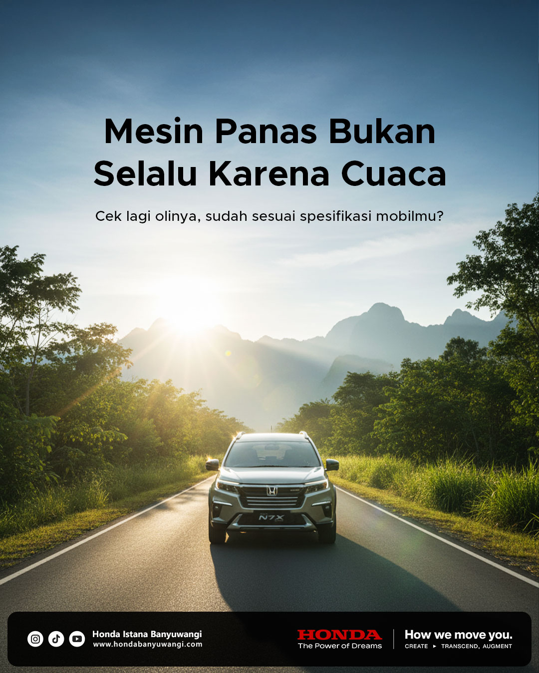 Honda BR-V melaju di cuaca panas