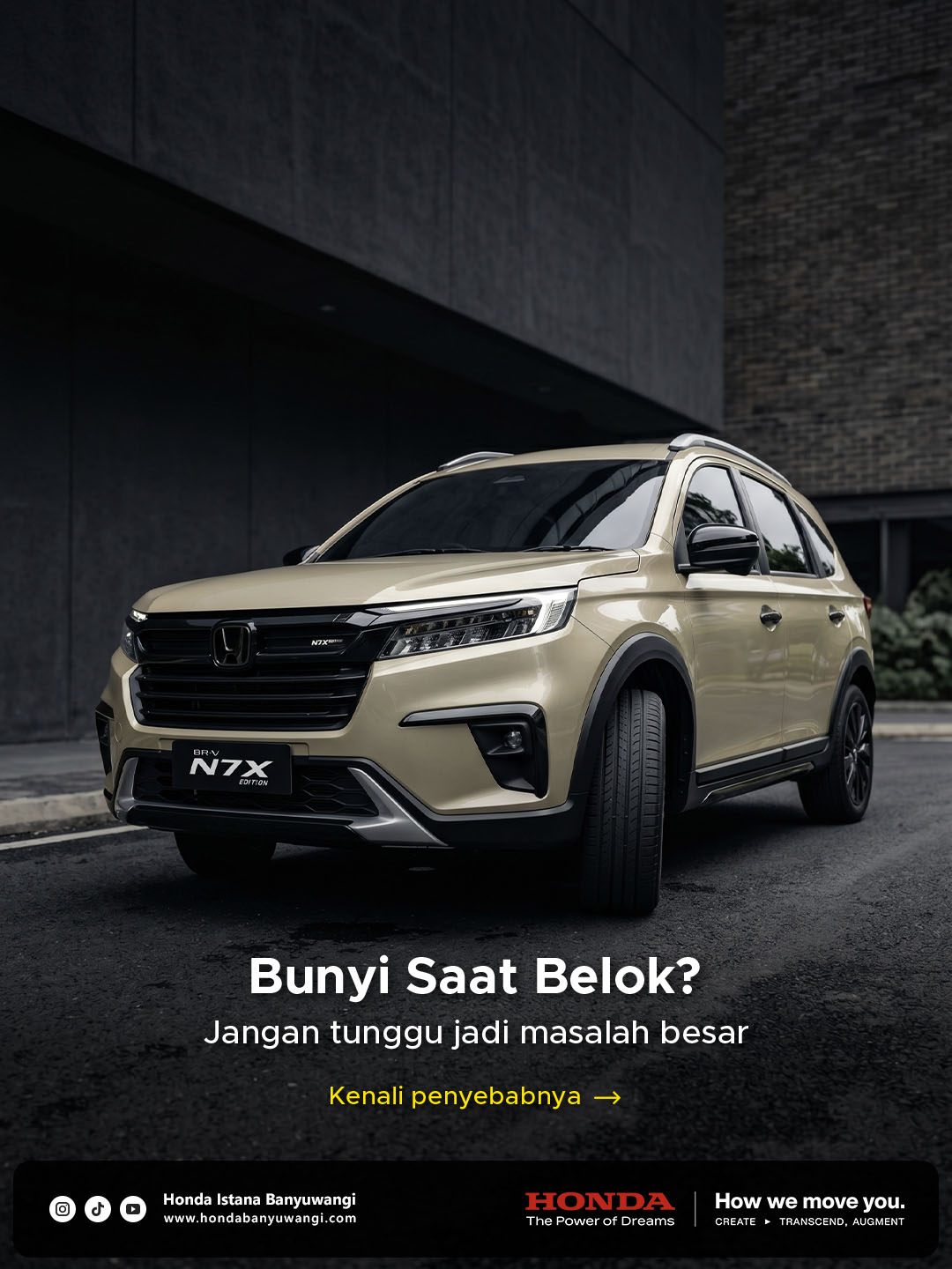 Honda BR-V N7X hendak berbelok
