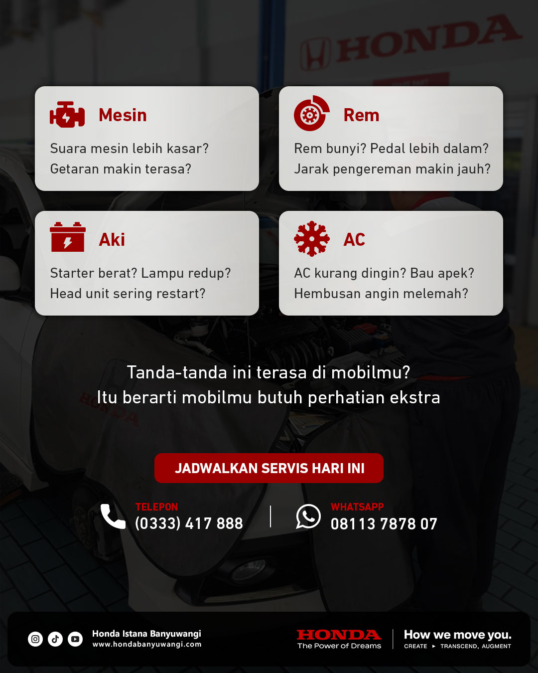 Tanda-tanda mobil perlu perhatian ekstra