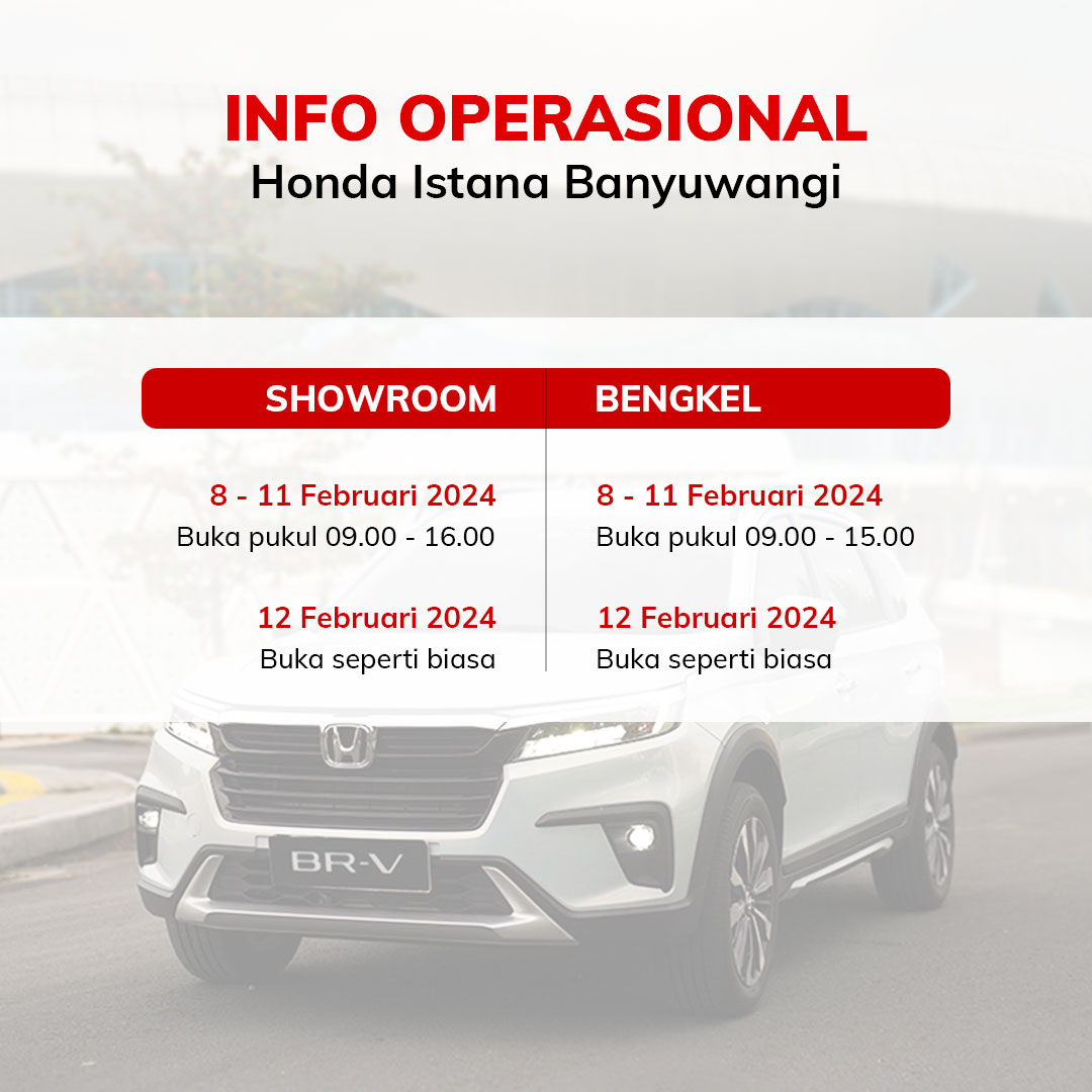 Info Operasional Honda Istana Banyuwangi