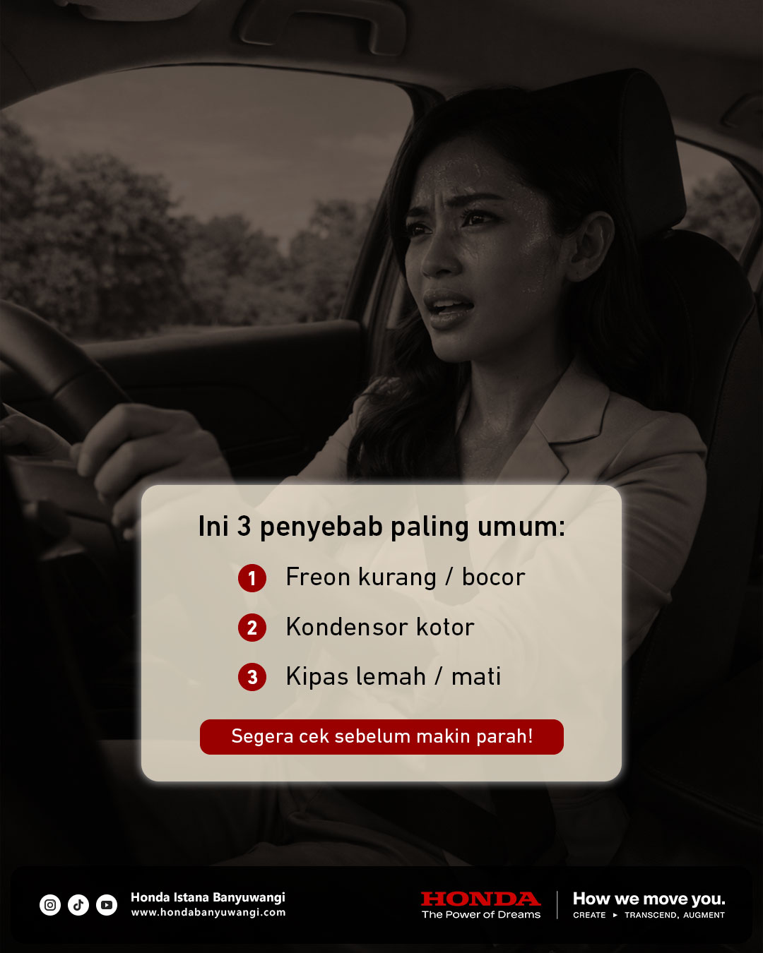 3 penyebab umum AC mobil jadi panas di tengah jalan