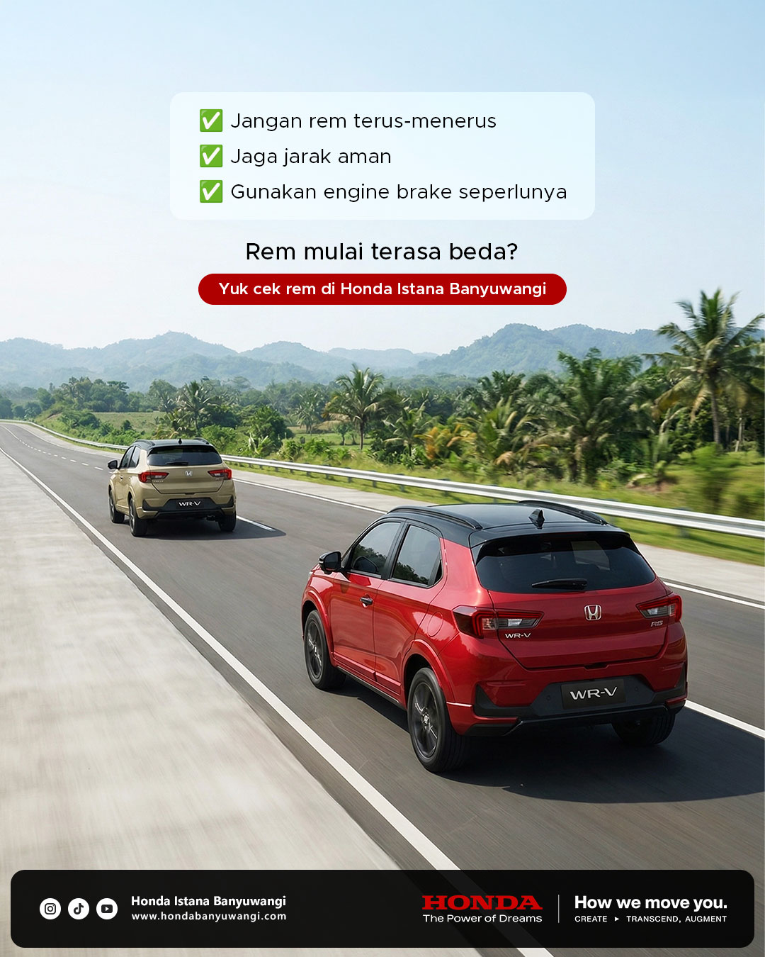 Honda WR-V melewati turunan dengan menggunakan engine brake