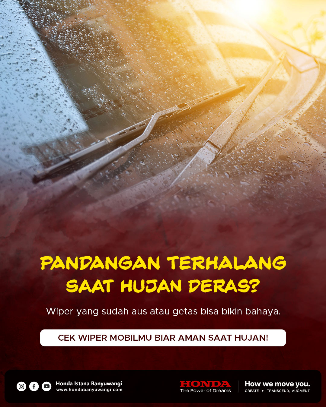 Wiper mobil di saat hujan