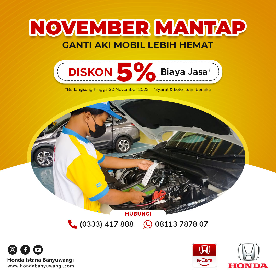 Promo Ganti Aki Honda Banyuwangi