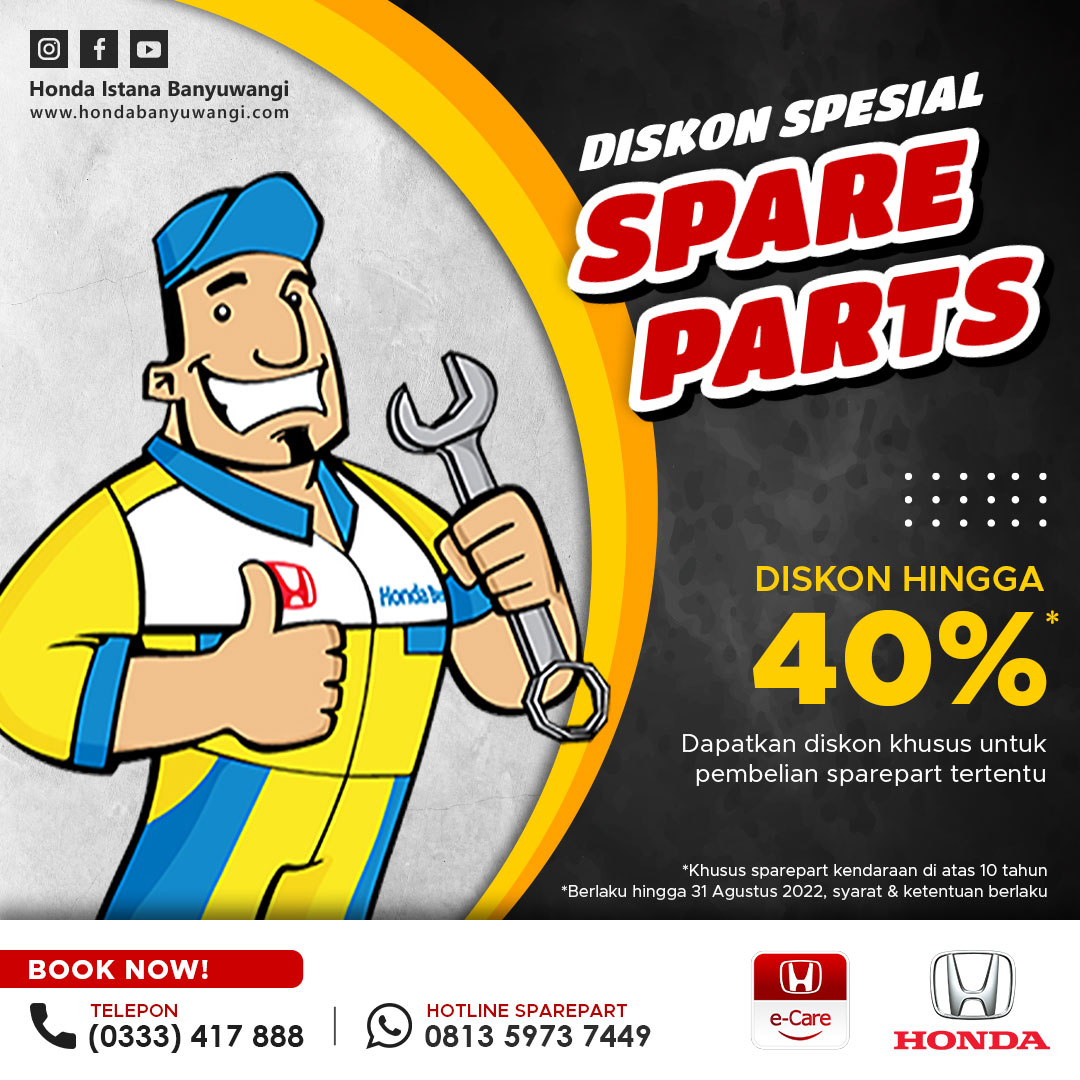 Diskon Spesial Spareparts Agustus 2022