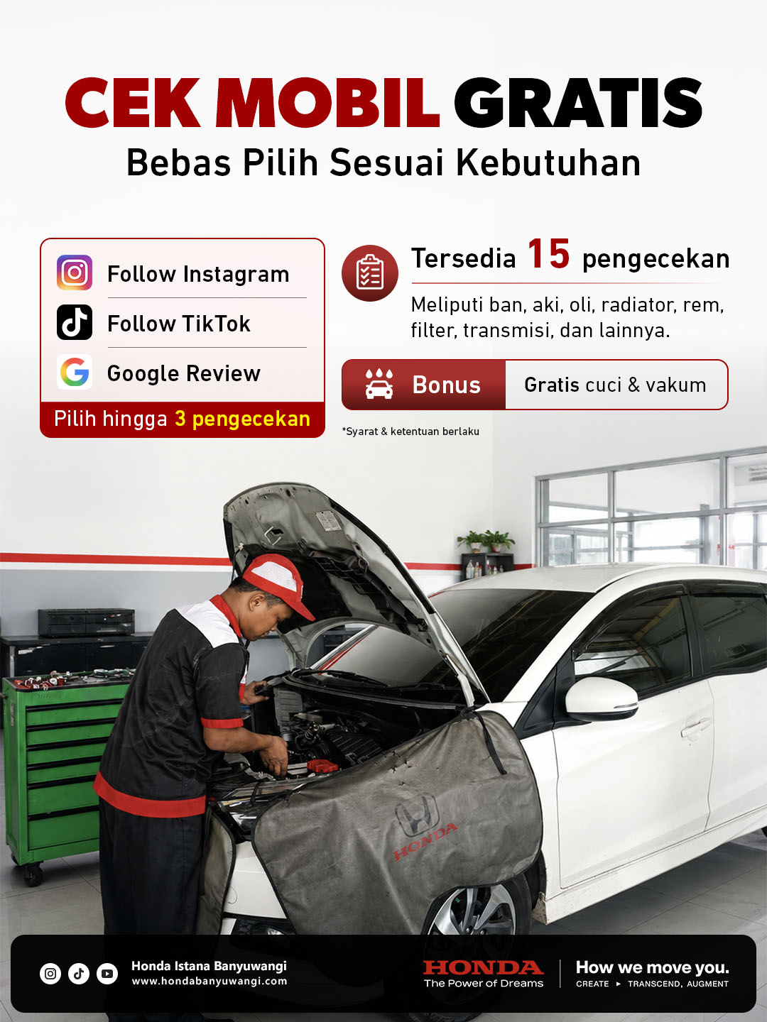 Promo Free General Checkup Honda Istana Banyuwangi